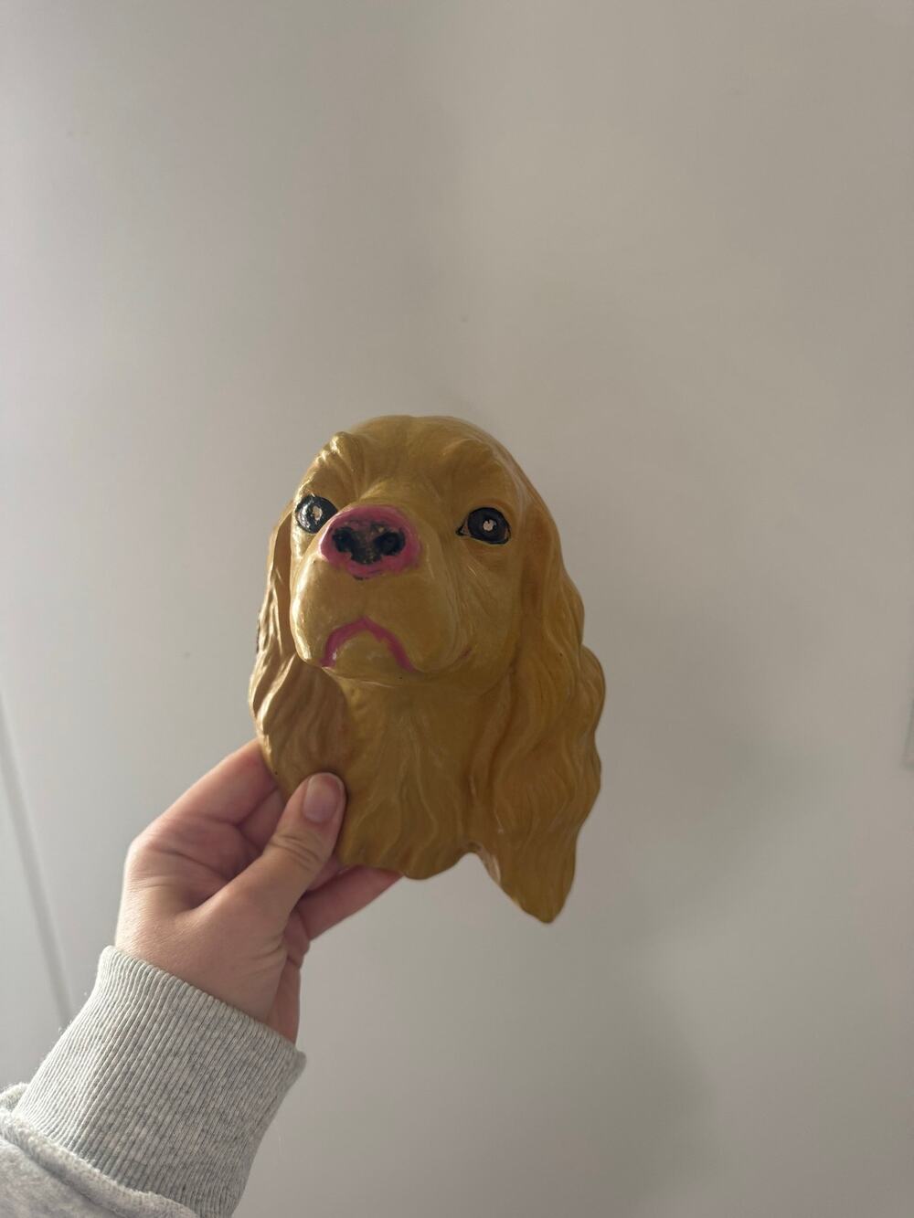 Vintage Ceramic Cocker Spaniel Dog Wall Decor / Retro Dog Bust